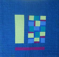 'Blue Squares', a wall quilt by Joy-Lily. Click to enlarge.