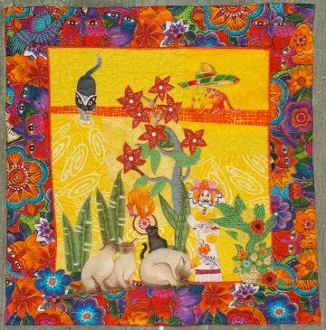 Quilt by Joy-Lily titled:  Cat in the Hat in Mazatlan   . Click to enlarge.