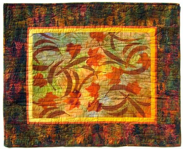 Quilt by Joy-Lily titled: Floating Leaves. Click to enlarge.