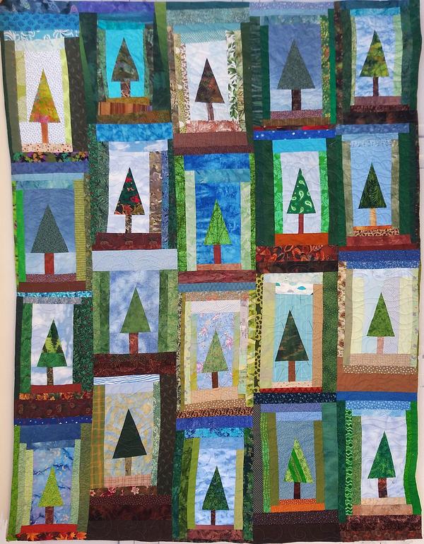 Quilt by Joy-Lily titled: Trees for Paradise. Click to enlarge.