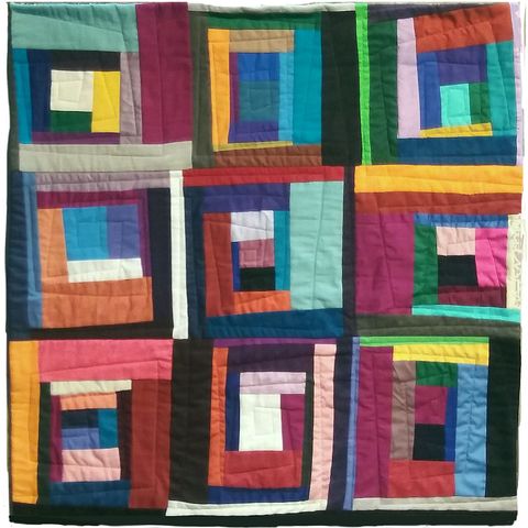 scrappy log cabins, a quilt by Joy-Lily