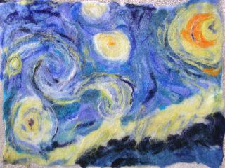 Van Gogh's Starry Night done in felt